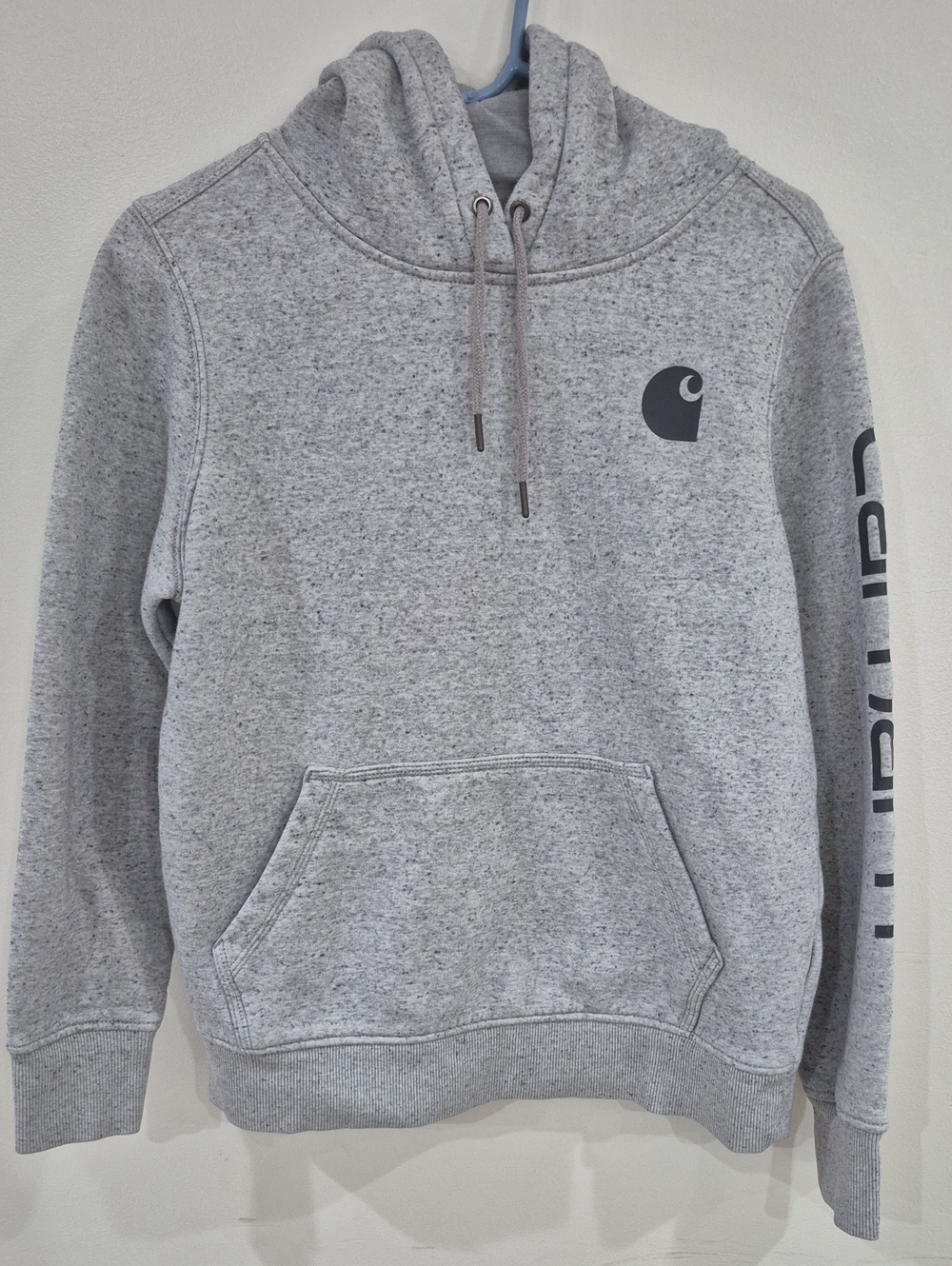Carhartt Heather Gray Pullover Hoodie with Logo Sleeve